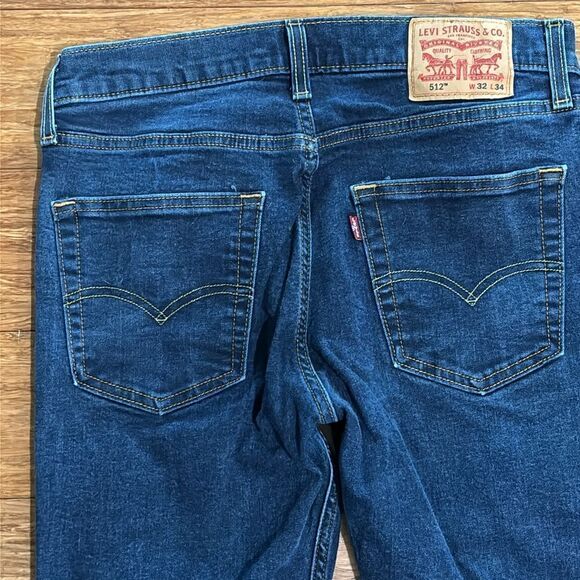 Levi’s 512 Slim Taper Blue Denim Jeans — Size 32x34 - Picture 7 of 9